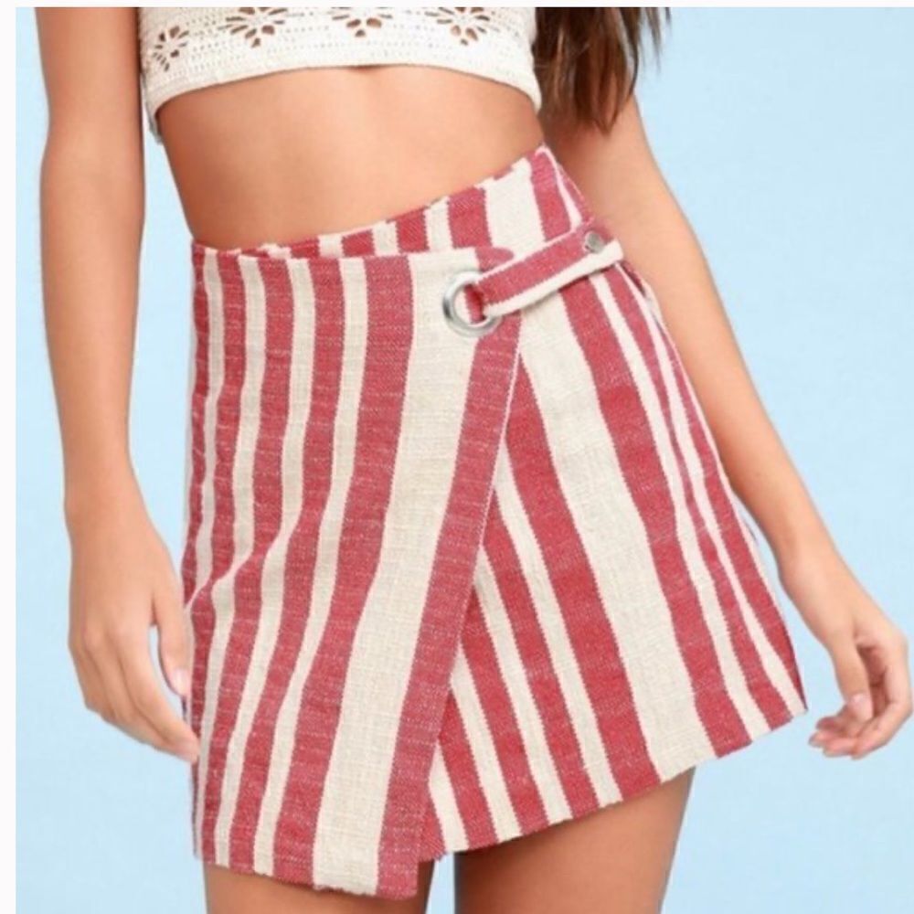 Free People It’s A Wrap Striped Mini Skirt Size Small